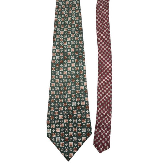 Tommy Hilfiger 1 Pair Vintage Men’s Silk Ties USA Made Imported Fabric Multicolo - Picture 3 of 13